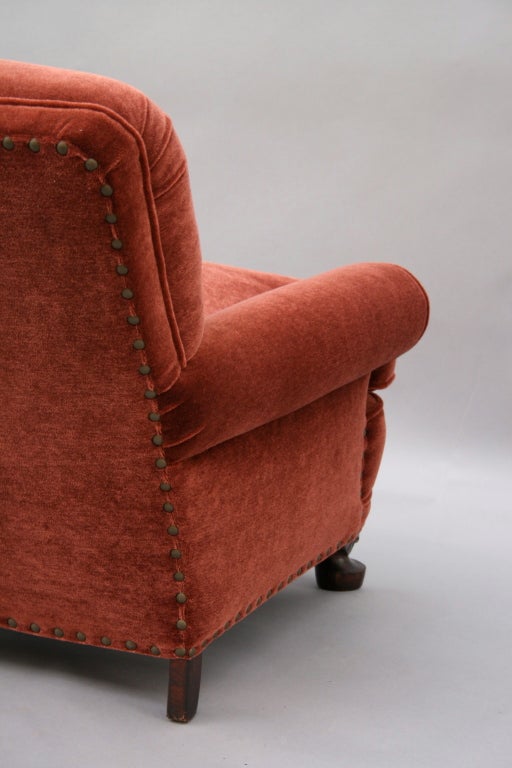 Wood Lovely 1920's Mohair Arm Chair