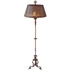 Ornate 1920's Floor Lamp with Original Period Mica Shade