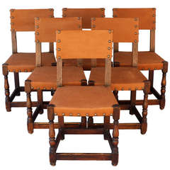 Set of Six Signed Marshall Laird Chairs, 1920's