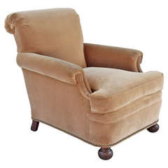 1920s Handsome Armchair with Velvet Upholstery