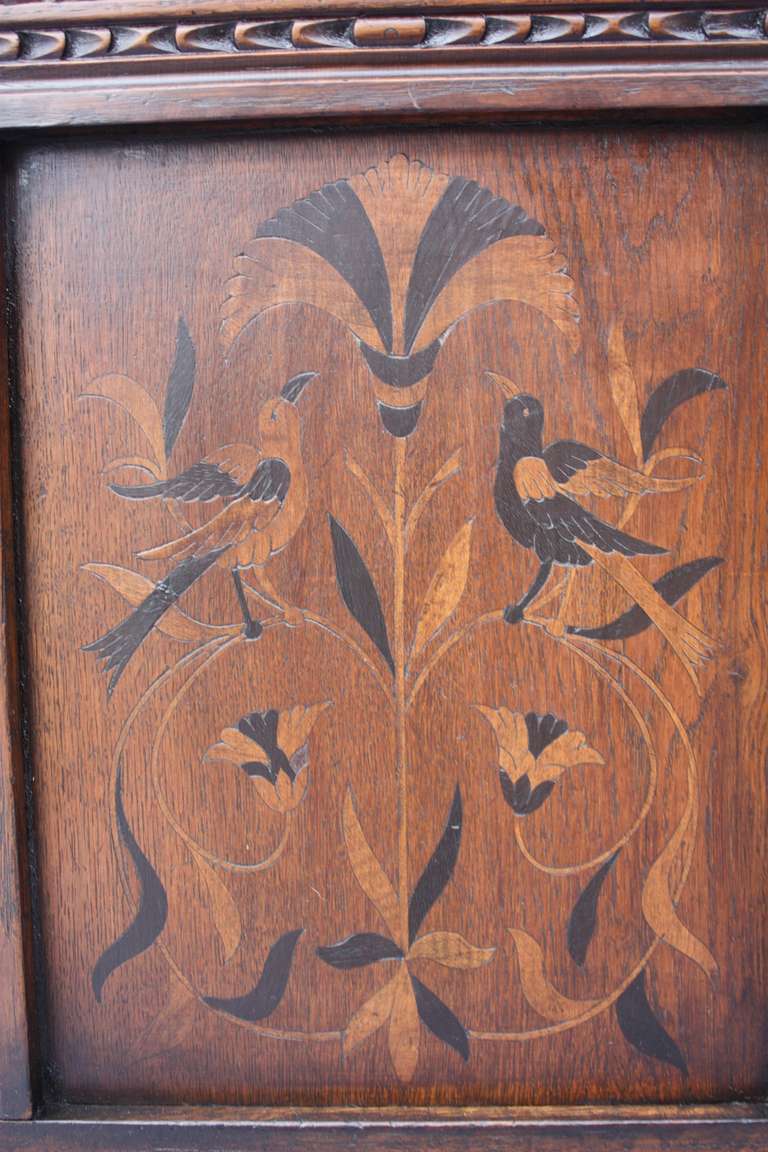 Turn of the Century Trunk with Bird Motif Inlay In Excellent Condition In Pasadena, CA