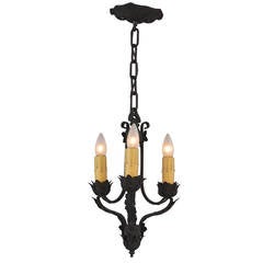 Antique Three-Light Chandelier, One of Six