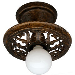 1920's Filigree Ceiling Mount Light Fixture