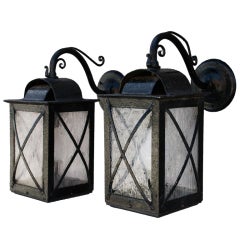 Pair Of 1920's Wrought Iron Fixture
