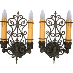 Pair Of Double Spanish Revival Sconces
