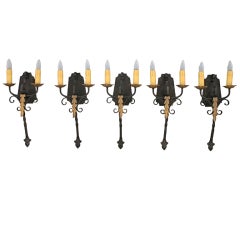 1 Of 5 Double Wrought Iron Sconces