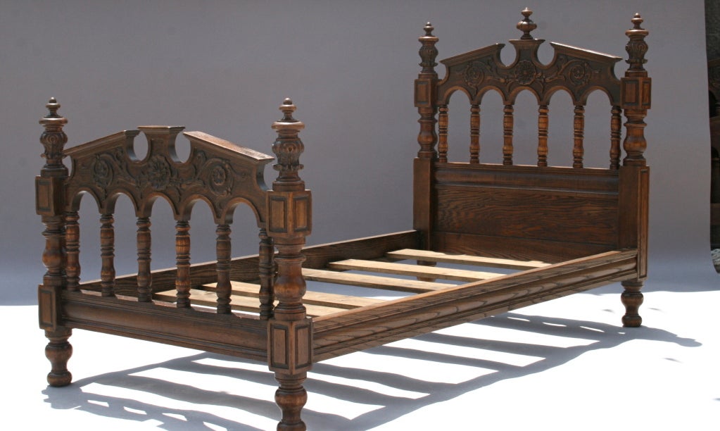 Pair of Spanish Revival Twin Beds at 1stdibs