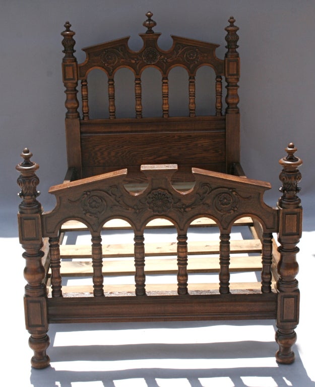 Pair of Spanish Revival Twin Beds at 1stdibs