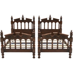 Pair of Spanish Revival Twin Beds