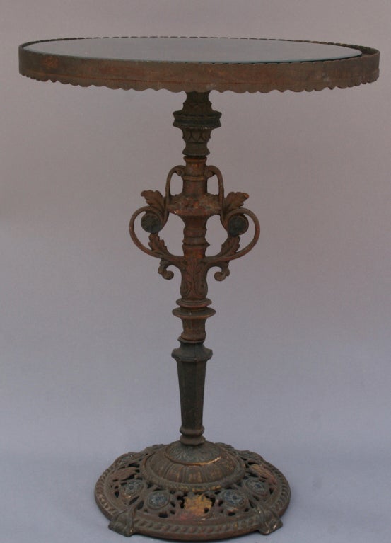 Polychrome Cast Iron Side Table