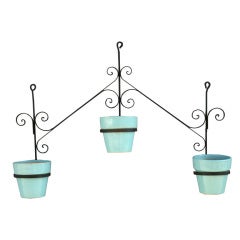 Wrought Iron Planter With Three Garden City Planters