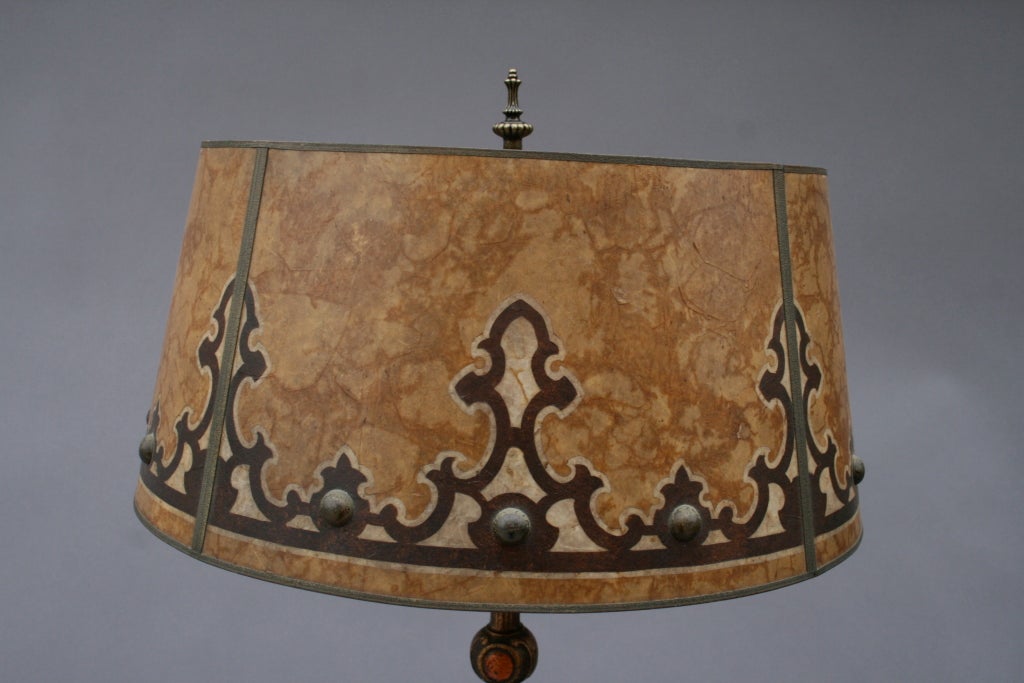 American Superb Spanish Revival Lamp With Mica Shade