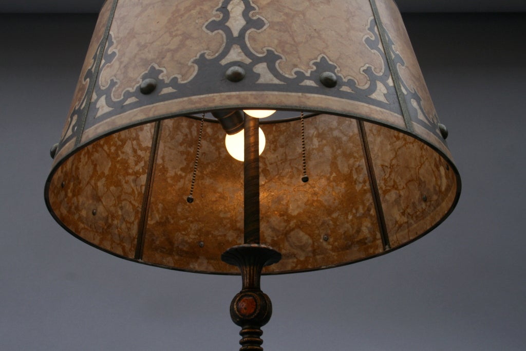 Superb Spanish Revival Lamp With Mica Shade 4