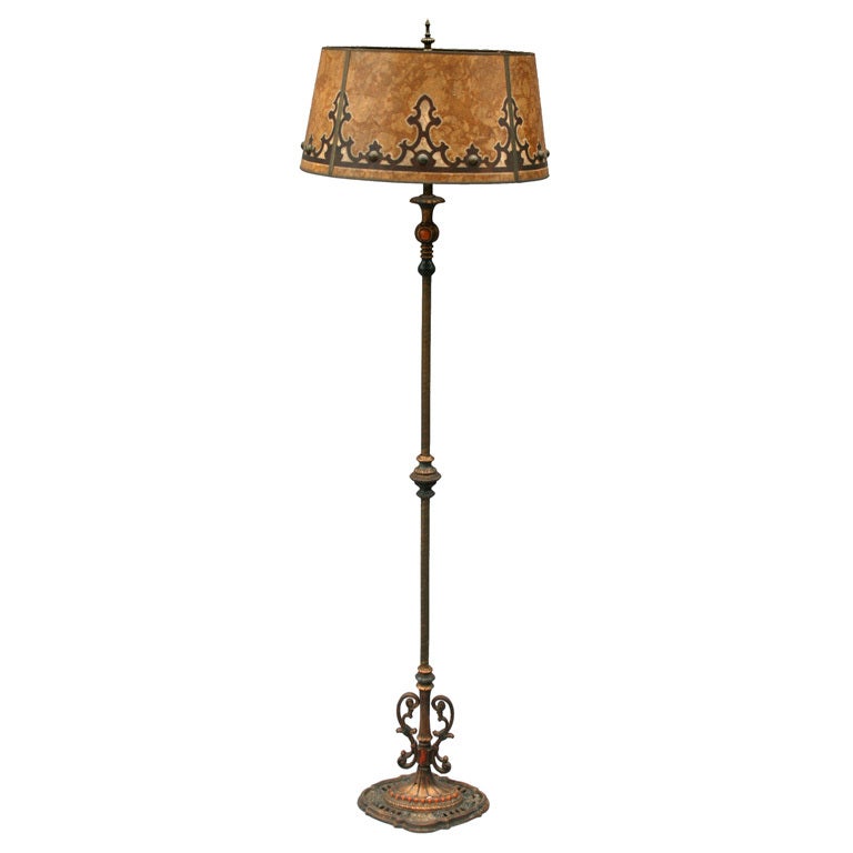 Superb Spanish Revival Lamp With Mica Shade