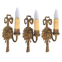 Three Single Louis XVI Style Sconces