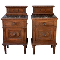 Pair Of Carved Mahogany Night Stands