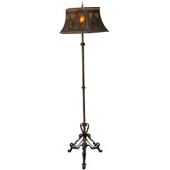 Antique Superb Early 1920's Wrought Iron Floor Lamp