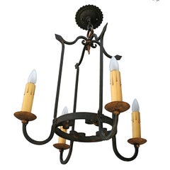 Wrought Iron Spanish Revival Chandelier