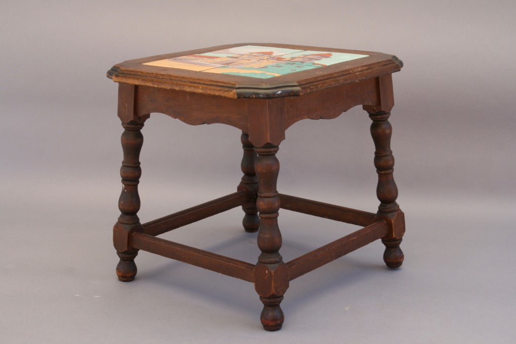 American Taylor Tilery Table w/ Santa Barbara Mission
