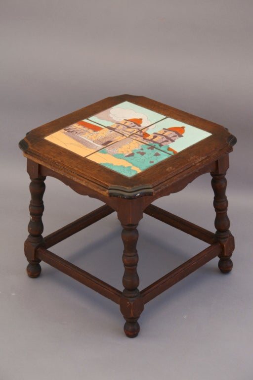Walnut Taylor Tilery Table w/ Santa Barbara Mission