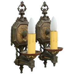 Pair Of Single Polychrome Sconces