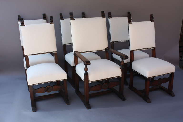 1920s Set of Six Spanish Revival Chairs 3