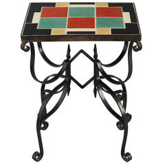 1920s American Encaustic Iron-Tile Table