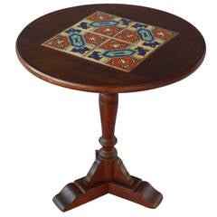 Tall Side Table with Tile-Top