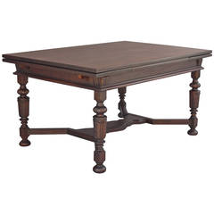 1920s Dark Walnut Expandable Table