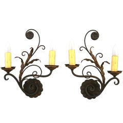 Pair Of Double 1920
s Californian Sconces