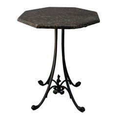 Hexagonal Marble Top Iron Table