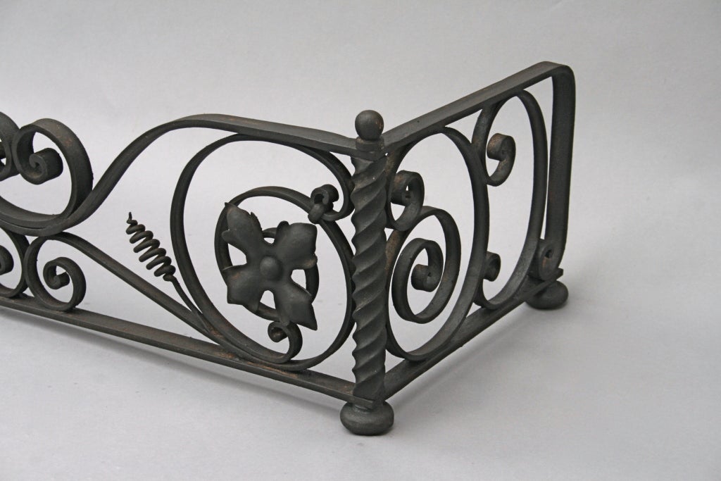 Wrought Iron Fireplace Fender c. '20's at 1stDibs