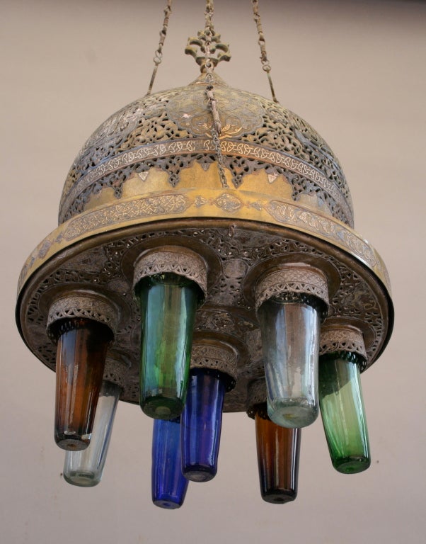 Incredible Moorish Lantern c. 1880's /Medium In Excellent Condition In Pasadena, CA