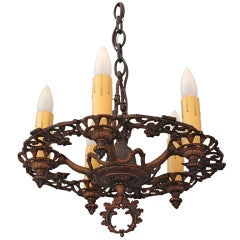 Antique Classic 1920
s Cast "Filigree" Chandelier