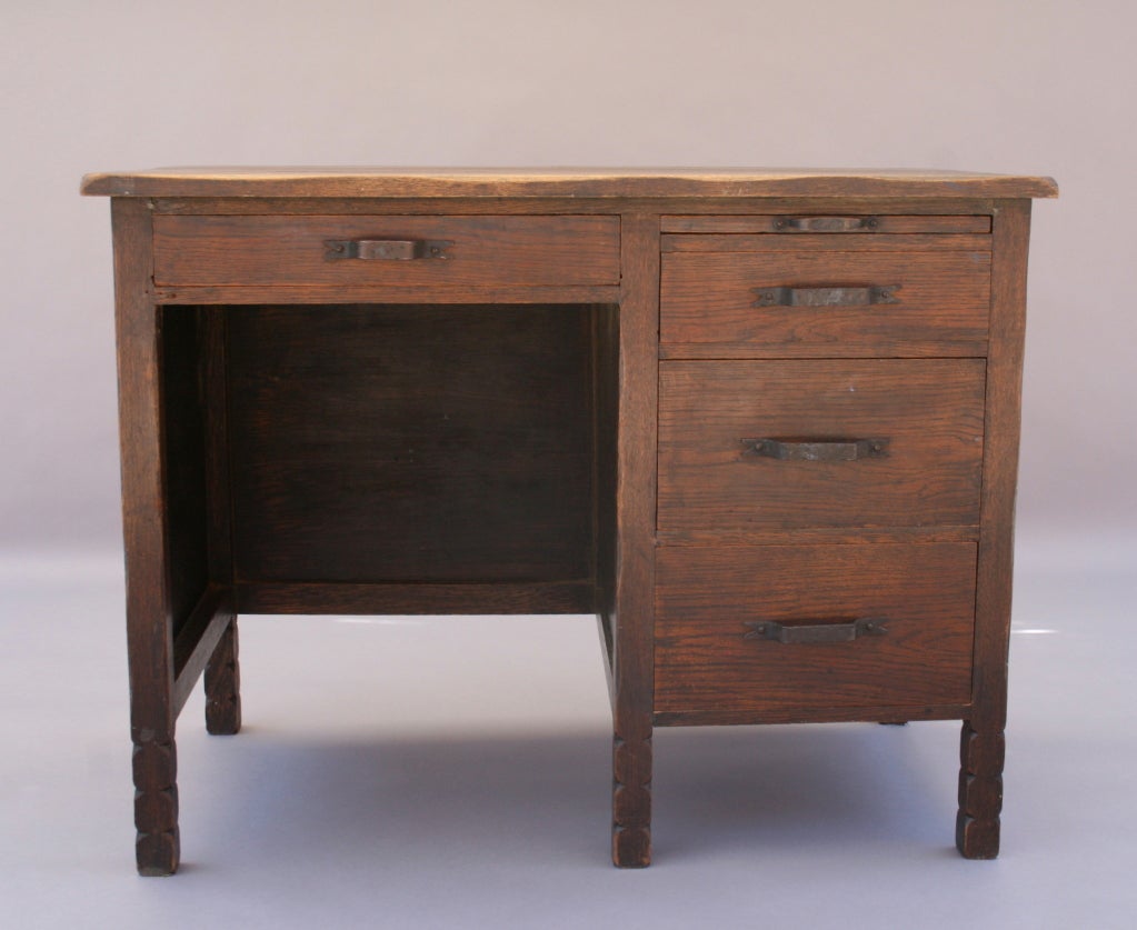 American Monterey-style Four-drawer Desk