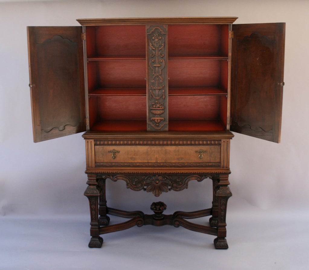 4630. Elegant Walnut Cabinet c. 1920's - '30's