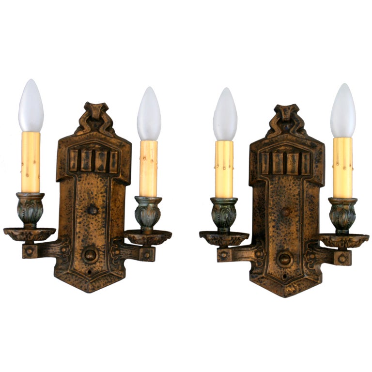 Pair of Double Sconces For Sale