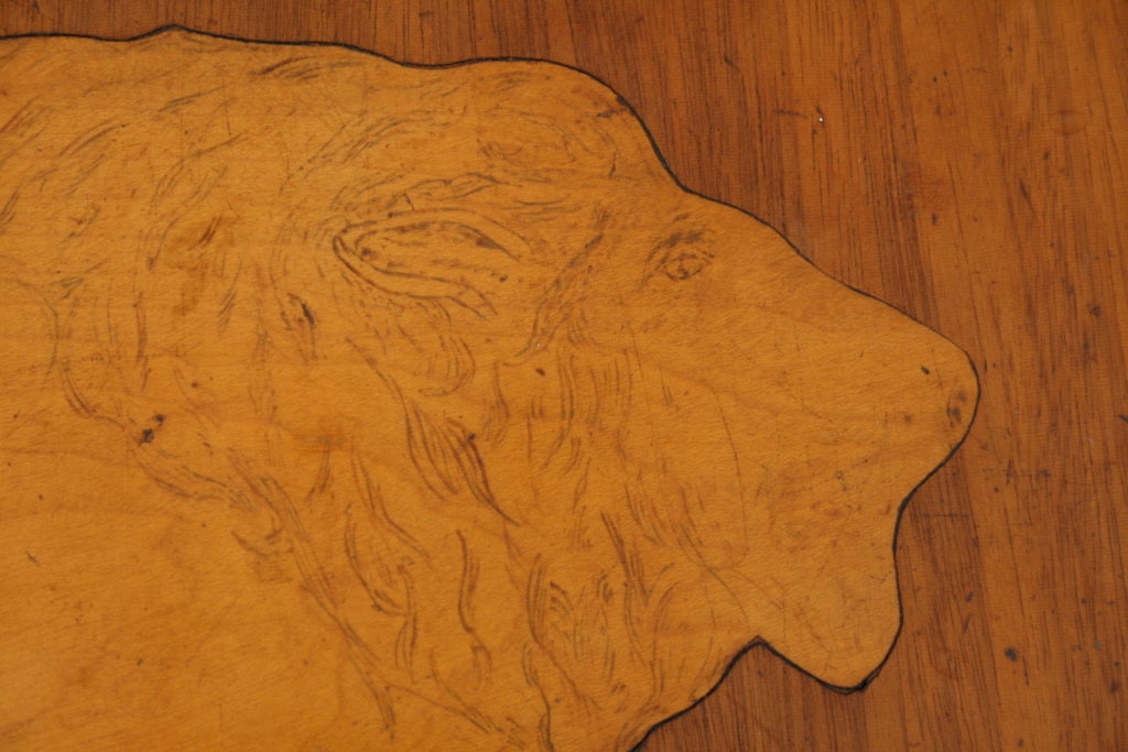 1930's Inlaid Coffee Table w/Prowling Lion 2