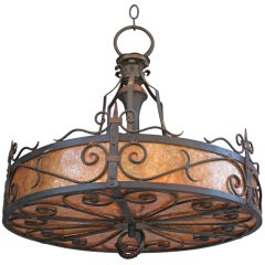 Dramatic 1920's Mica Chandelier