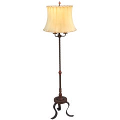 Antique Monterey Rancho Style Lamp With Rawhide Shade