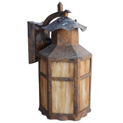 Antique Hammered Copper Exterior Lantern