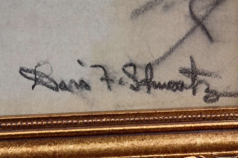 Charcoal Drawing Davis F. Schwartz (18791969) at 1stDibs davis f