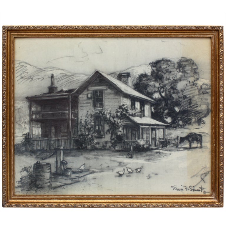 Charcoal Drawing Davis F. Schwartz (18791969) at 1stDibs davis f