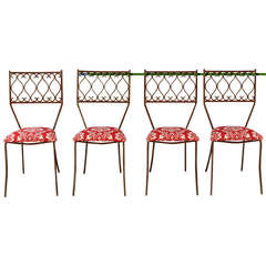 1920s Set of Four Wrought Iron Chairs