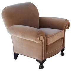 1920
s Spanish Revival Velvet Armchair