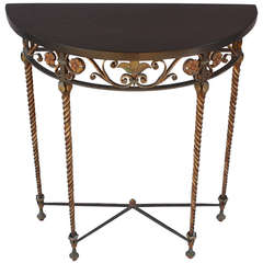 1920s Spanish Revival Demi-Lune Table