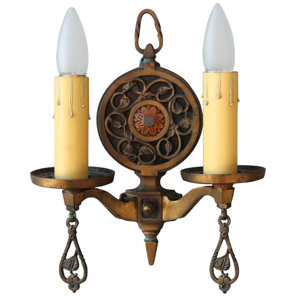 1920's Spanish Revival Double Sconce
