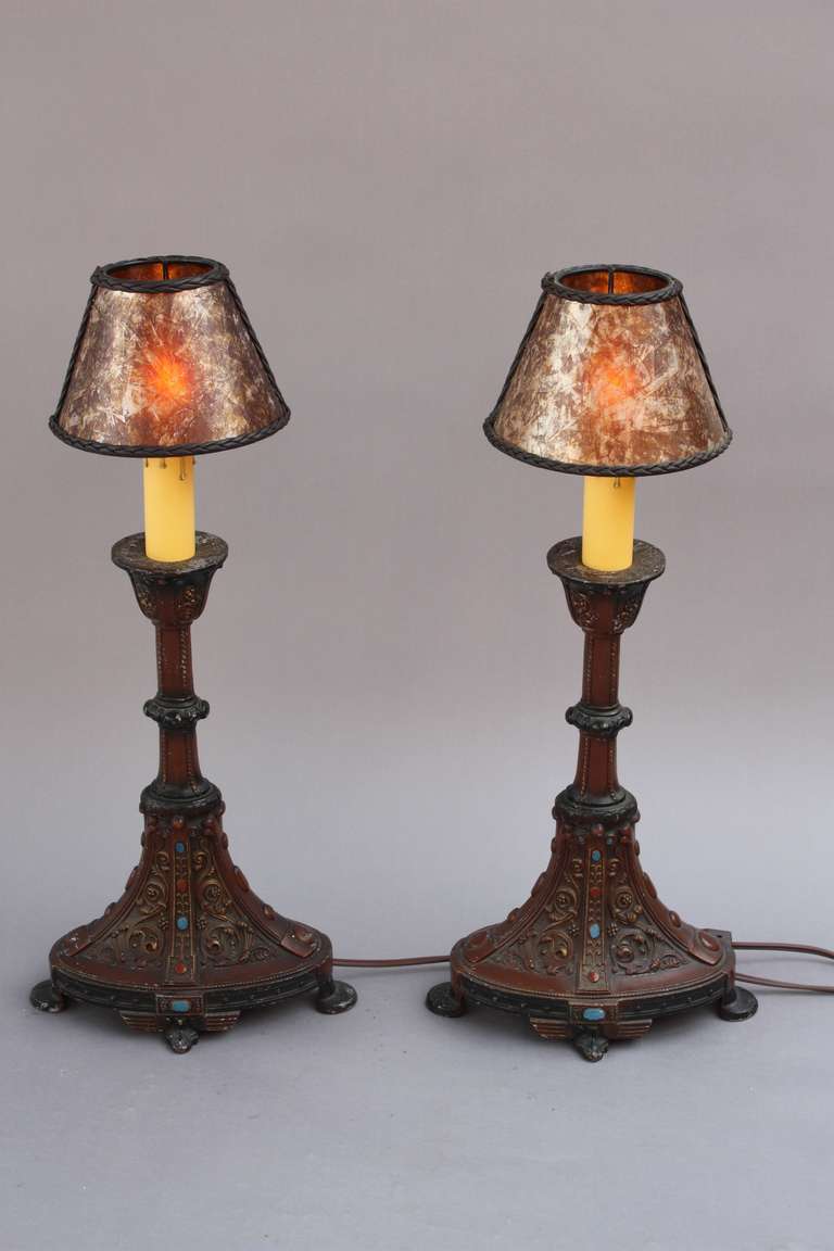 Beautiful pair of 1920's table lamps. A perfect pair. 18.5