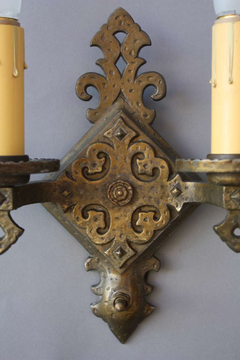 Mid-20th Century 1930s Pair of Double Sconces