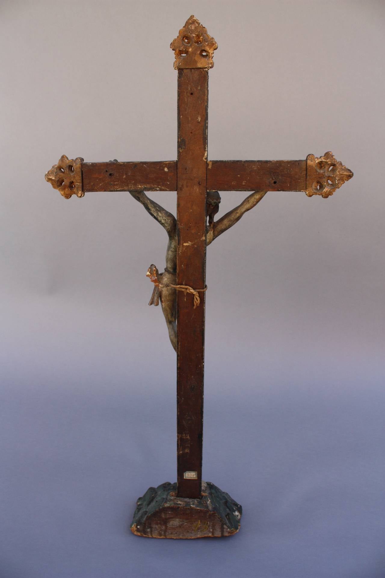 18th Century Wood Carved Crucifix 4